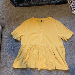 Mustard Yellow Buttoned Top